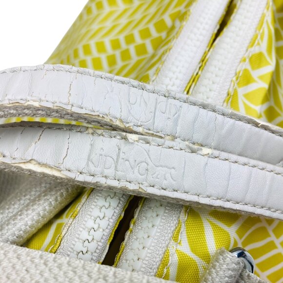 Kipling Yellow Herringbone Bag Crossbody or Shoulder Multiple Compartments - Picture 11 of 14